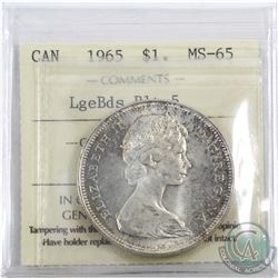 Silver $1 1965 LB Blt5 ICCS Certified MS-65