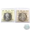 Image 1 : Silver $1 1965 LB Blt5 & 1965 SB Ptd5 ICCS Certified MS-64 Cameo. 2pcs