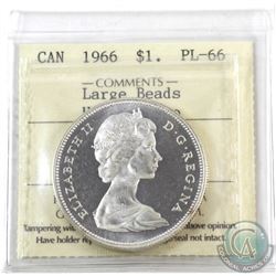 Silver $1 1966 ICCS Certified PL-66 Heavy Cameo.