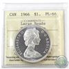 Image 1 : Silver $1 1966 ICCS Certified PL-66 Heavy Cameo.