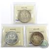 Image 2 : Silver $1 1966 ICCS Certified MS-65. 3pcs