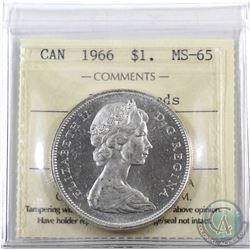 Silver $1 1966 ICCS Certified MS-65.