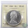 Image 1 : Silver $1 1966 ICCS Certified MS-65.