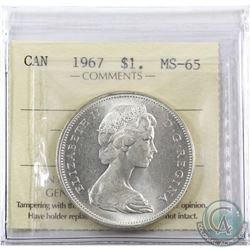 Silver $1 1967 ICCS Certified MS-65.