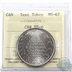 Test Token Salesman Sample Canada CH# SS-6 ICCS Certified MS-67