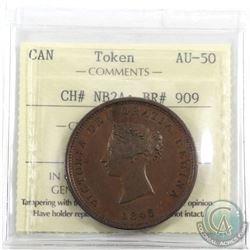 Token: NB2A New Brunswick One Penny Breton 909 ICCS Certified AU-50