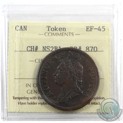 Token: NS2B1 Nova Scotia 1832 Penny Breton 870 ICCS Certified EF-45