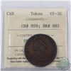 Token: NS9 Nova Scotia 1814 Half Penny Halifax Breton 881 ICCS Certified VF-30.