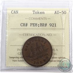 Token: PE8 Prince Edward Island (1858) Fisheries & Agriculture Breton 921 ICCS Certified AU-50