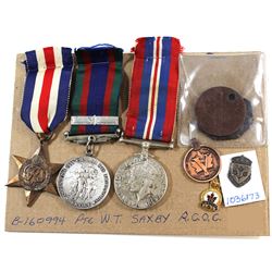 Voluntary WWII Medal, 1939-1945 War Medal, France/Germany Star, Dog Tags, Gerneral Service Pin, Legi