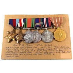 Named EIIR Canadian Forces Decoration Medal, Voluntary WWII Medal, 1939-1945 War Medal, 1939-1945 De
