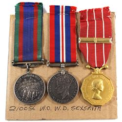Named EIIR Canadian Forces Decoration Medal, Voluntary WWII Medal & 1939-1945 War Medal. William Don