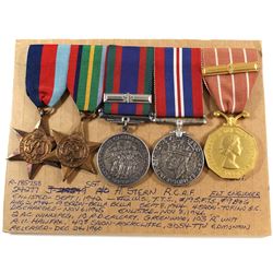 Named EIIR Canadian Forces Decoration Medal, Voluntary WWII Medal, 1939-1945 War Medal, The Pacific 