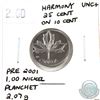 Image 1 : Error 25-cent 2000 Harmony Canada struck on 10ct planchet (weighs 2.07 grams) UNC+. Spectacular Erro