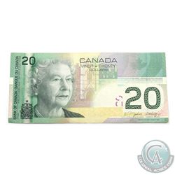 BC-64a-E8-iii 2004 Bank of Canada $20 missing security strip. S/N: AWZ0316969. VF-EF. Very scarce er