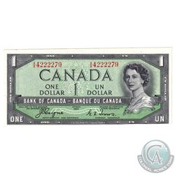 Error BC-29a Bank of Canada $1 Devil's Face Note S/N: 4222279 with Misaligned Printing - Major on Fr