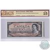 Image 1 : Error BC-43b-E25a-i 1954 Bank of Canada $100, Beattie-Rasminsky, S/N: B/J6963997, Cut Off Size, BCS 
