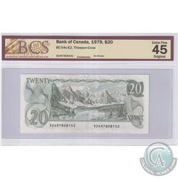Error BC-54c-E2 1979 Bank of Canada $20, Thiessen-Crow, S/N: 52497808152, Ink Smear, BCS Certified E
