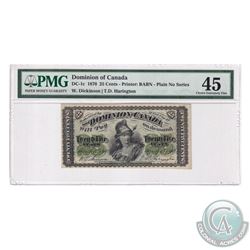 DC-1c 1870 Dominion of Canada 25c, Palin No Series, Dickinson-Harington. PMG Certified Choice EF-45.