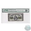 Image 1 : DC-1c 1870 Dominion of Canada 25c, Plain No Series. Dickson-Harington. PMG Certified VF-30.