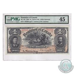 DC-13b 1898 Dominion Of Canada $1, Series G, Outward ONE's, Various-Courtney, S/N: 597894-D. PMG Cer