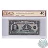 BC-2 1935 Bank of Canada French $1, Osborne-Towers, S/N: F2811255-A, BCS Certified EF-40.