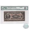 BC-15 1935 Bank of Canada English $100. Osborne-Towers, S/N: A00826-A PMG Certified Choice F-15 (ann