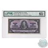 BC-24b 1937 Bank of Canada $10, Gordon-Towers, S/N: K/D8860378. PMG Certified Gem UNC-65 EPQ.
