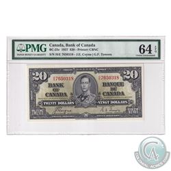 BC-25c 1937 Bank of Canada $20, Coyne-Towers, S/N: H/E7650318. PMG Certified Choice UNC-64 EPQ!