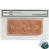 Image 2 : BC-26a 1937 Bank of Canada $50. Osborne-Towers, S/N: A/H0034085 PMG Certified Choice F-15 (missing c