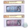 BC-31S & BC-32S. 1954 Bank of Canada Devil's Face SPECIMEN $5 & $10 Matching Set (#B0041 & C0041). B