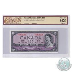 BC-32b 1954 Bank of Canada Devil's Face $10, Beattie-Coyne, S/N: I/D6951639. BCS Certified CUNC-62 O