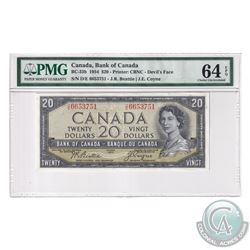 BC-33b 1954 Bank of Canada Devil's Face $20, Beattie-Coyne, S/N: D/E6653751. PMG Certified Choice UN