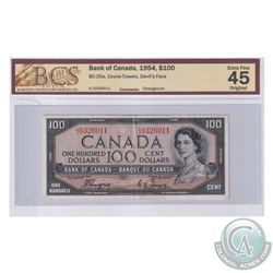 BC-35a 1954 Bank of Canada Devil's Face $100, Coyne-Towers, BCS Certified EF-45 Original.