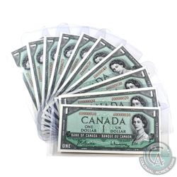 BC-37b-N5 Low Numbered Set of 1954 $1 J/N notes. You will receive every 10th note starting with 0000