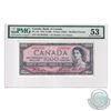 BC-44a 1954 1954 Bank of Canada Modified $1000, Beattie-Coyne, S/N: A/K0042943. PMG Certified AU-53 