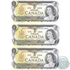 Image 1 : BC-46bA 3 sequential 1973 Bank of Canada Replacement $1, Crow-Bouey S/N: AAX3416843/44/45. CUNC