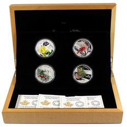 RCM Issue: 2015 Canada $20 Forests of Canada 4-Coin Fine Silver Set in Deluxe Display (sleeve bent o