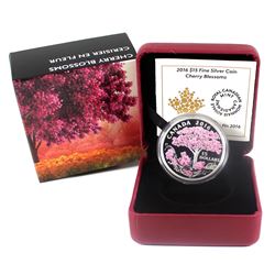 RCM Issue: 2016 Canada $15 Cherry Blossoms Fine Silver (Tax Exempt).