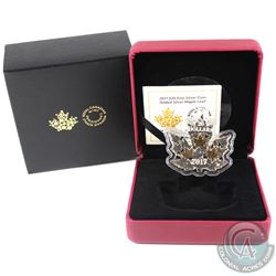RCM Issue: 2017 Canada $20 Gilded Silver Maple Leaf Shaped Fine Silver Coin (Tax Exempt).