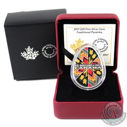 RCM Issue: 2017 Canada $20 Traditional Pysanka Egg Shaped Fine Silver Coin (Tax Exempt).