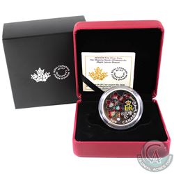 RCM Issue: 2018 Canada $20 Queen Elizabeth II's Maple Leaves Brooch Fine Silver (Tax Exempt).