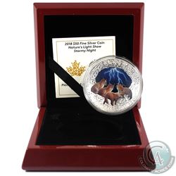 RCM Issue: 2018 Canada $50 Nature's Light Show - Stormy Night Glow-in-the-Dark Fine Silver Coin (Tax