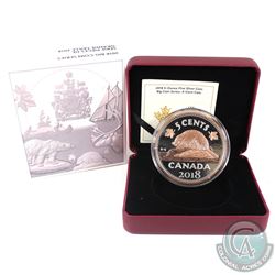RCM Issue: 2018 Canada 5-cent Big Coin Rose-Gold Plated 5oz Fine Silver Coin (Tax Exempt).