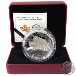 RCM Issue: 2019 Canada $100 Double Concave Coin Nature's Grandeur: Wolves Fine Silver Coin (outer sl