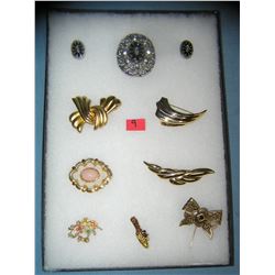 Large collection of quality costume jewelry pins