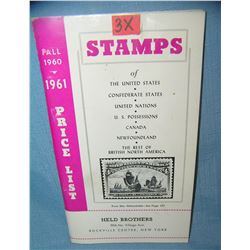 Vintage stamp collecting guide book and price list