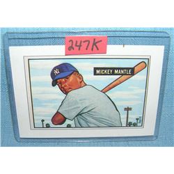 Mickey Mantle Bowman reprint Baseball card