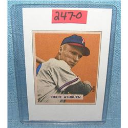 Richie Ashburn Bowman reprint Baseball card