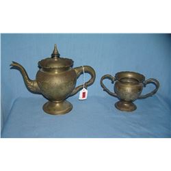 Great early coffee pot and 2 handled sugar bowl